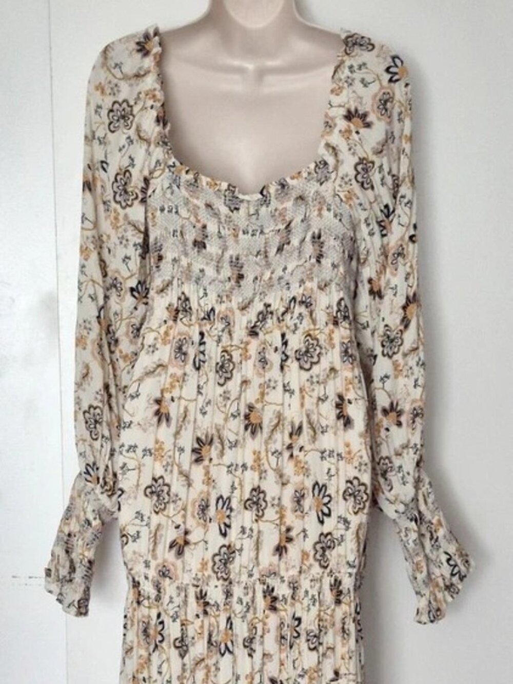 Free People Sweet Escape Maxi Dress Ivory Combo Size L NWT - Picture 4 of 16